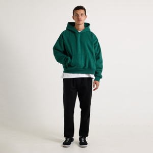 100% coton hiver hommes sweat à capuche uni teint épais polaire personnalisé OEM décontracté Streetwear - Product Image 4