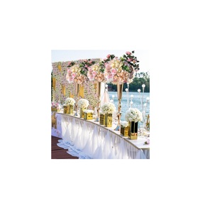 แจกันดอกไม้ทำจากโลหะสีทองประดับคริสตัลประดับกลางโต๊ะสำหรับงานเลี้ยงงานแต่งงานอุปกรณ์จัดงานแต่งงาน - Product Image 4