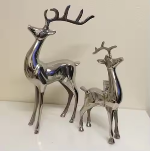 Sıcak satış alüminyum geyik heykel seti 2 ev dekor için dekor impex tarafından en iyi fiyata son yüksek kalite - Product Image 2
