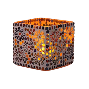 Bougeoir en mosaïque de verre de style européen à la mode multicolore de luxe bougeoir chauffe-plat - Product Image 2