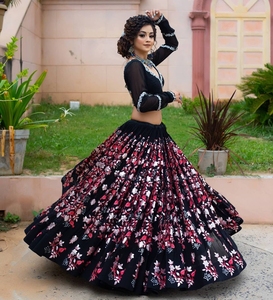 Bollwood-bordado pesado y multitrabajo para mujer, Choli lehengha Choli para boda, exclusivo, negro especial - Product Image 2