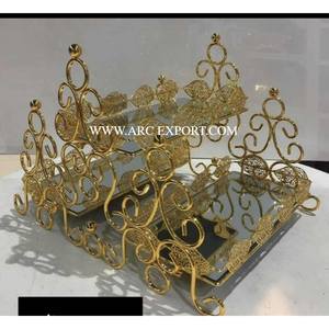 Bol à chocolat en laiton en métal poli doré de conception standard décoration de table de grande taille mariage et événements bol à chocolat indien - Product Image 2