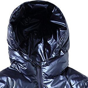 New Arrival Men's Waterproof Stand Collar Streetwear Solid Winter Puffer <b>Jacket</b> with Front Logo Regular Length - Product Image 3