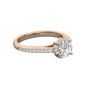 14K Gold Solitaire Round Diamond Ladies Brilliant Ring - Product Image 2