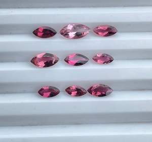 Turmalina rosa natural talla marquesa. Lote de turmalinas rosas facetadas talla marquesa. - Product Image 1