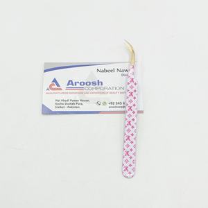 Pinzas de volumen de curva en J con punta dorada recubierta de papel personalizadas, pinzas profesionales para extensión de pestañas, logotipo personalizado de acero inoxidable alto - Product Image 2