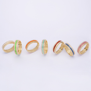 สีชมพูเคลือบสีขาวหิน CZ ทําด้วยมือขายส่ง 925 เครื่องประดับเงินสเตอร์ลิงคลัสเตอร์แหวนวิจิตรผู้หญิงเครื่องประดับ - Product Image 2