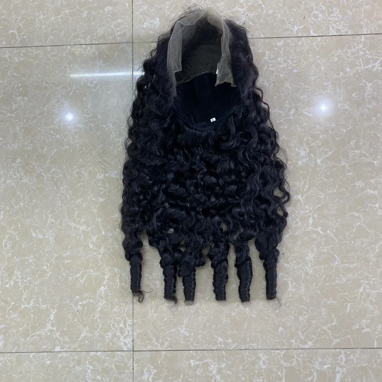 Factory Price High Quality Closure Wigs HD Lace Natural Black Color 1B Jerry To Loose Style