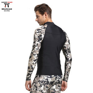 ชุดว่ายน้ำสำหรับผู้ชายน้ำหนักเบาพิมพ์ลาย UPF50 + โลโก้ได้ตามต้องการพร้อมชุดป้องกันรังสียูวีแบบสั้นมีหลายสี - Product Image 2