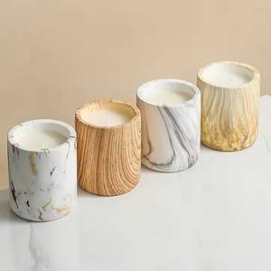 Green And White Color Candle Jar Decorative Glass Candle Container Handcrafted Candle Holder For Home Decor Gift - Product Image 3