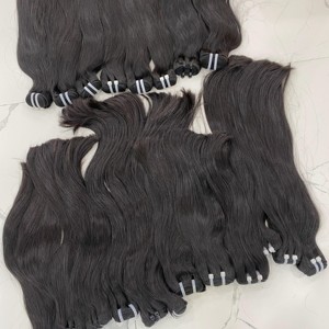 Extensiones de cabello humano virgen vietnamita negro Natural recto sin procesar al por mayor máquina alineada de cutículas trama doble 100g - Product Image 3