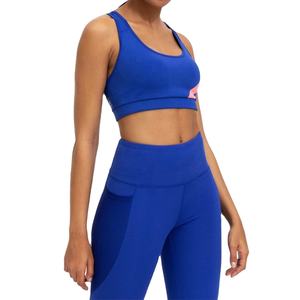 Leggings Deportivos Personalizados de 2 Piezas con Franjas Azules, Ropa Deportiva para Yoga, Trajes Deportivos, Leggings de Yoga con Cintura Cruzada - Product Image 2