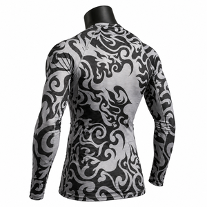 Custom <b>Men</b>’s Compression Shirt Long Sleeve Sublimation Print Gym Fitness <b>Base</b> <b>Layer</b> Rash Guard OEM ODM - Product Image 4