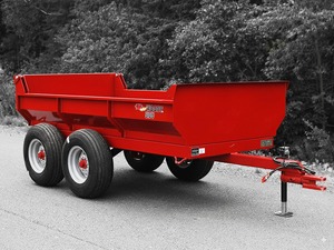 Remorque agricole rouge avec benne hydraulique et pneus robustes pour usage agricole - Product Image 6