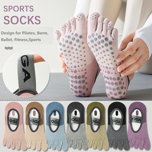 Calcetines de Yoga de cinco dedos para mujer, varios colores, antideslizantes, de algodón, Spandex, Gel de silicona, cómodos, transpirables para Pilates, Fitness, <span class=keywords><strong>deportes</strong></span> - Product Image 6