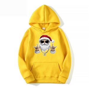 Sweat à capuche en polyester tricoté lourd de qualité supérieure avec imprimé Père Noël surdimensionné pour homme, collection automne, par Vithas Industry - Product Image 2
