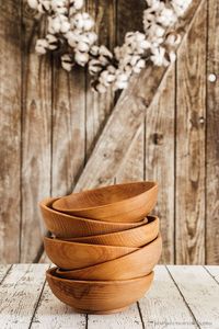 Bol polyvalent artisanal en bois fait à la main pour fruits ou salades – Bol rustique de haute qualité style ferme vintage - Product Image 4