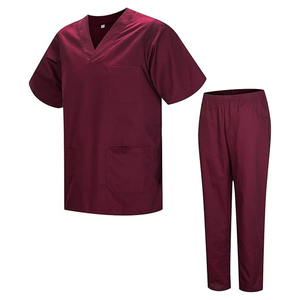 Women's Private Label <b>Scrub</b> <b>Set</b> with Cotton Polyester Comfortable V-Neck Top and Jogger Pants with Pockets - Product Image 4