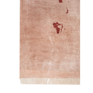 Alfombra de Bambú y Seda Kavi Free Verse, Diseño Abstracto Rojo Naranja, Tejida a Mano, para Decoración de Dormitorio y Sala de Estar, EPB-463 - Product Image 4