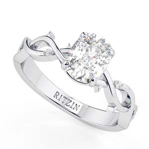 1.00CT Anillo de compromiso incoloro con corte de cojín alargado, banda retorcida, anillo de bodas, regalo de aniversario, anillo hecho a mano para mujer - Product Image 3