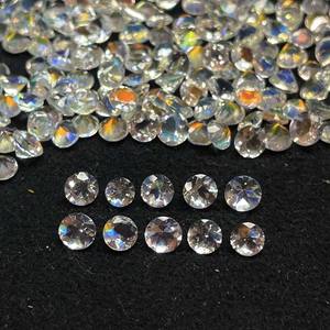 Piedra Lunar Arcoíris Natural de Madagascar, Corte Redondo de 4.5-5 mm, Gema Suelta, Piedra Lunar Multifuego para Joyería - Product Image 1