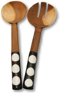 SCI diseñador coreano madera Natural y resina Servidor de ensalada herramienta de ensalada de madera utensilios de cocina boda eventos Hotel restaurante - Product Image 3