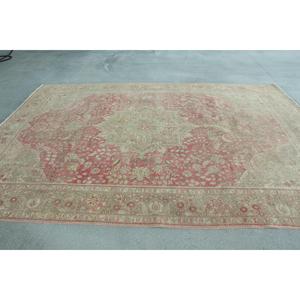 พรมวินเทจสไตล์ตุรกี ขนาด 7.9x11.3 ฟุต พรมขนาดใหญ่พิเศษ พรมลายนามธรรมสีชมพู - Product Image 2