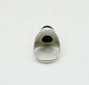 925 argent sterling massif mois de juin pierre de naissance oeil de tigre avec lunette réglage bague de forme ovale - Product Image 4