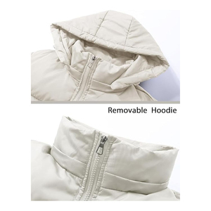 Respirant prix de gros femmes hiver court rembourré bouffant manteaux vestes vêtements d'extérieur épais rembourrage bouffantes vestes avec capuche - Product Image 4