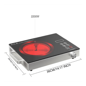 2200W Portable Electric <b>Ceramic</b> Cooktop, Tabletop Hot Plate with Adjustable Temperature for Camping, Home and Travel - Product Image 5