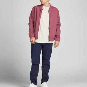 Blouson Bomber Homme Coupe-Vent en Toile Enduite, Manches Longues, Style Décontracté Urbain, Rembourrage Polyester, Printemps Automne, Personnalisable - Product Image 2