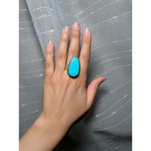 Donovan Nez Kingman <b>Adjustable</b> <b>Ring</b> Turquoise & Sterling Silver Gift with Bezel Setting Inlay Technology - Product Image 4