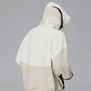 เสื้อกันหนาวสวมหัวมีฮู้ดโอเวอร์ไซส์สำหรับผู้ชายเสื้อสวมหัวปักโลโก้สีแบบไม่สมมาตรสำหรับฤดูหนาว - Product Image 2