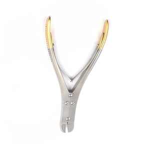 Fórceps de corte de hueso Ruskin curvo medio oro mejor calidad Acero inoxidable doble acción cortador de hueso instrumentos ortopédicos - Product Image 5