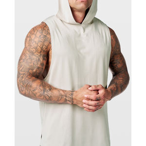 2026 Men Workout Hooded Tank Tops Sports Bodybuilding Stringer Muscle Cut Off <b>T</b> <b>Shirt</b> Men's Sleeveless Gym <b>Hoodies</b> for Men - Product Image 4