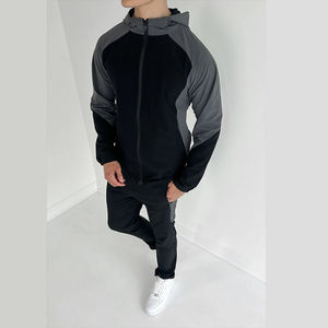 Conjunto Deportivo de Poliéster con Logotipo Personalizado OEM, Nuevo Conjunto de 2 Piezas para Correr, Chaqueta Cortavientos Reflectante, Chándal para Hombre - Product Image 1