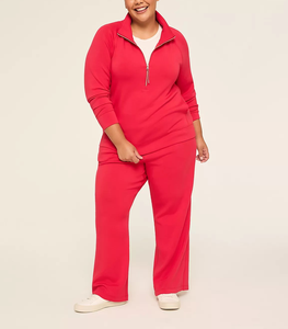 Sudadera de Mujer de Talla Grande con Logotipo Personalizado, Superventas, con Media Cremallera, Mezcla de Algodón/Poliéster, Varias Opciones de Color - Product Image 6