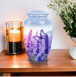 Urne de champ de lavande Urne papillon personnalisée pour cendres Crémation Urnes funéraires modernes décoratives pour cendres humaines adultes - Product Image 6