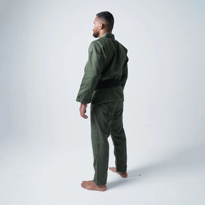 Unisex Jiu Jitsu BJJ Kimono Practice Uniform 100% Cotton Long Sleeve Jacket Pants Set Front Durable Quick Dry Breathable 420g - Product Image 3