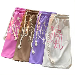 Short d'été en coton avec logo personnalisé Short de jogging d'été en mousse 3d avec cordon de serrage pour hommes - Product Image 3