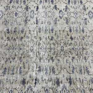 Alfombra Turca Vintage de Lana de 3.9x7.3 pies, Diseño Ecológico de Patchwork con Plantas y Árboles Grises, Base de Látex - Product Image 5