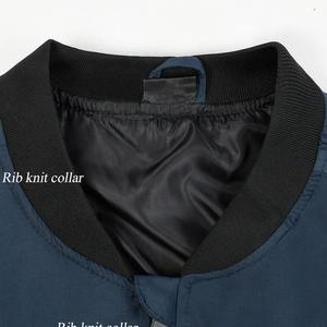 Vestes de baseball coupe ajustée pour hommes avec fermeture éclair coupe-vent décontracté à col montant Streetwear Hip Hop Bomber Coat vêtements d'extérieur - Product Image 3