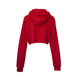 เสื้อสเวตเชิ้ตมีฮู้ดสีแดงสำหรับผู้หญิง ทรงปกติ สีทึบ แขนยาว ผ้าถัก สำหรับใส่ในฤดูใบไม้ร่วง - Product Image 2