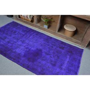 Moderne Classique 3x5 8ft Violet Vintage Tapis Turc Laine Patchwork Rectangle Design avec Latex Support pour Adolescents Chambres - Product Image 4