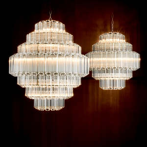 โคมไฟระย้าคริสตัลสไตล์นอร์ดิกทันสมัย วิตตอเรีย แอล แสงสีขาวอบอุ่น วัสดุแก้ว รูปทรงยาว สำหรับติดตั้งบนเพดานโรงแรมร้านอาหาร - Product Image 4