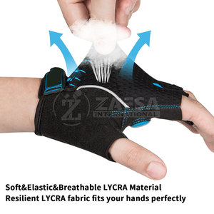 Gants de cyclisme en cuir demi-doigts sur mesure, robustes, écologiques et confortables – Vente en gros - Product Image 4