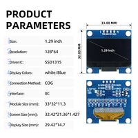 Pantalla OLED Goldenmorning de 1.29 Pulgadas, 128x64, Controlador SSD1315, Interfaz I2C, Módulo Blanco de 4 Pines, -30~70