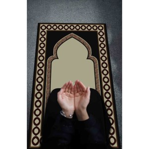 Alfombra de Oración Beige: Alfombra Islámica Antideslizante Impresa en 3D, Alfombra Delgada No Tejida - Product Image 4