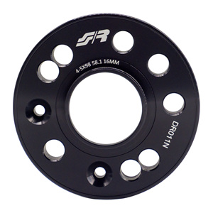 2 espaciadores de aluminio negros de 16 mm 4/5x98 con eje de 58.1 - Product Image 2