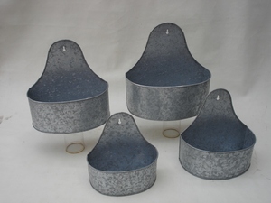 hot sell garden <b>decor</b> half round bucket metal unique <b>wall</b> planter outdoor and indoor hanging zinc <b>wall</b> planter <b>flower</b> pots - Product Image 3